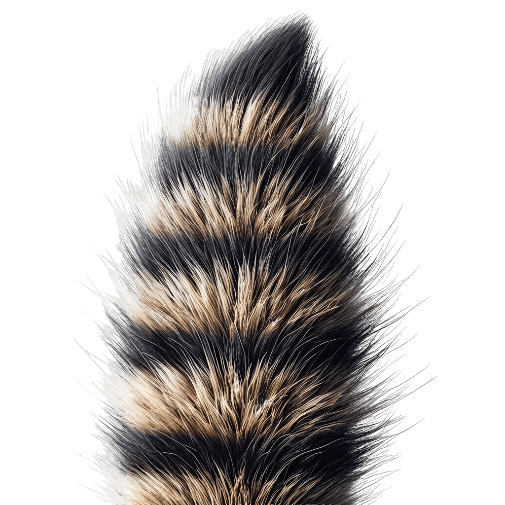 DALL·E 2024 06 25 15.00.22 A highly realistic image of a raccoon tail. The tail has detailed fur texture with the characteristic black and gray rings. The image focuses on the Photoroom | DALL·E 2024 06 25 15.00.22 A highly realistic image of a raccoon tail. The tail has detailed fur texture with the characteristic black and gray rings. The image focuses on the Photoroom