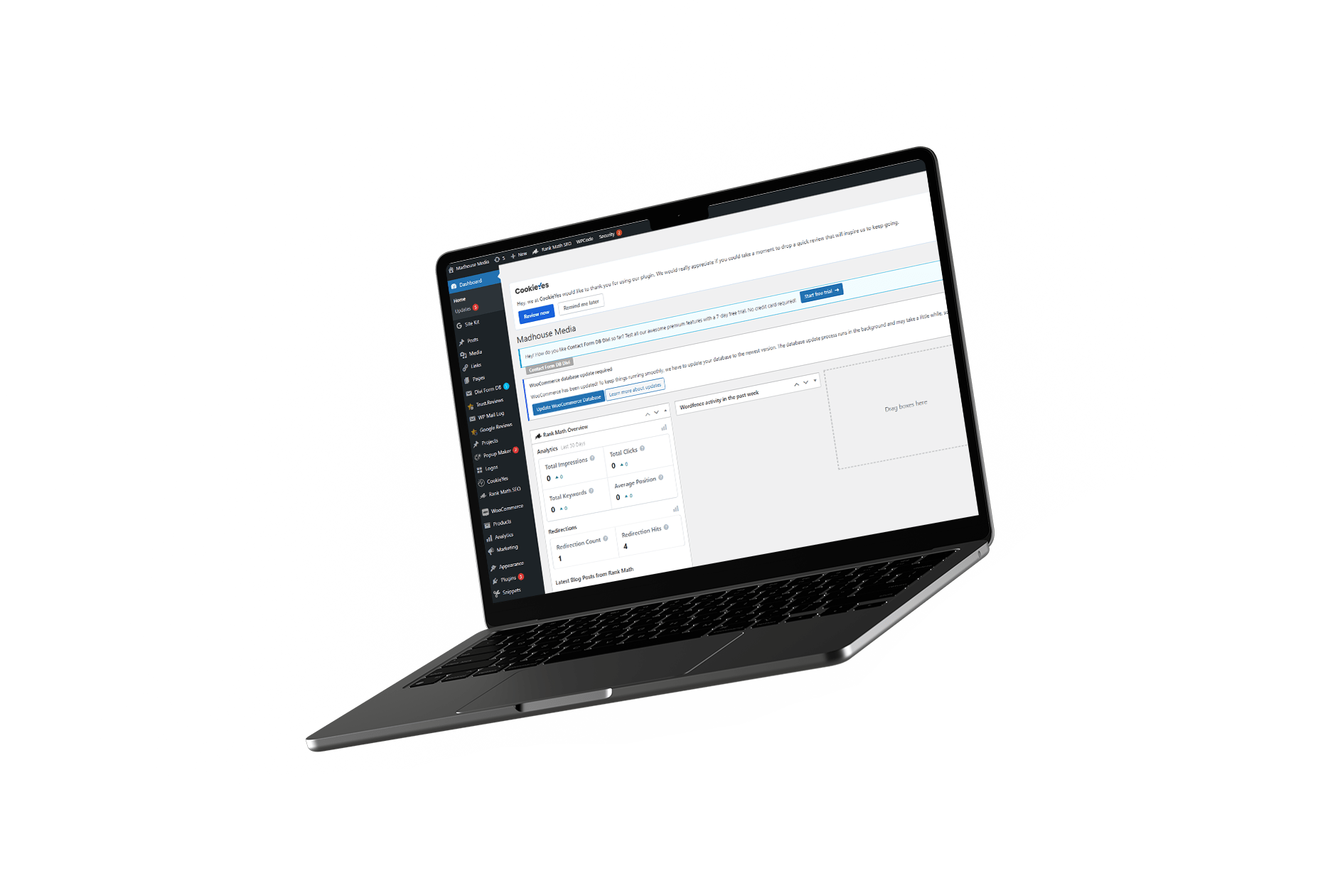 T-Levels logo on a computer with a purple blob background and blank background