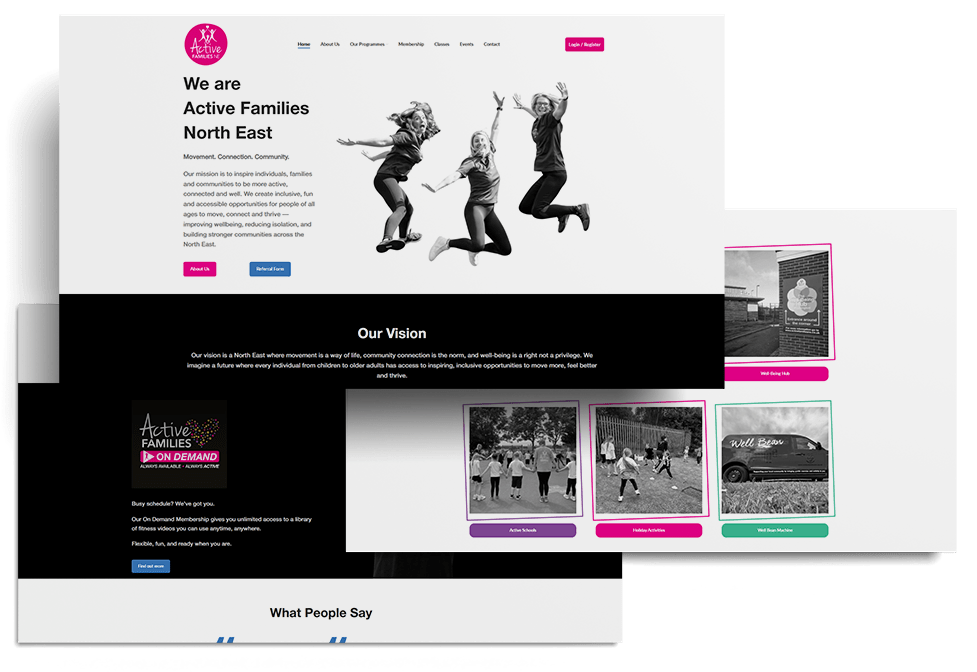 Active Families Web Page Mockup | Active Families Web Page Mockup