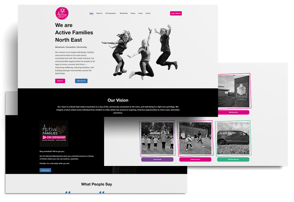 Active Families Web Page Mockup | Active Families Web Page Mockup